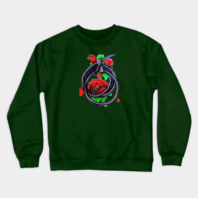 Rope and Roses Crewneck Sweatshirt by SeanKalleyArt